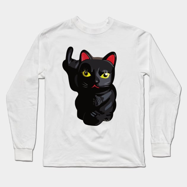 Un-lucky cat Long Sleeve T-Shirt by So Red The Poppy